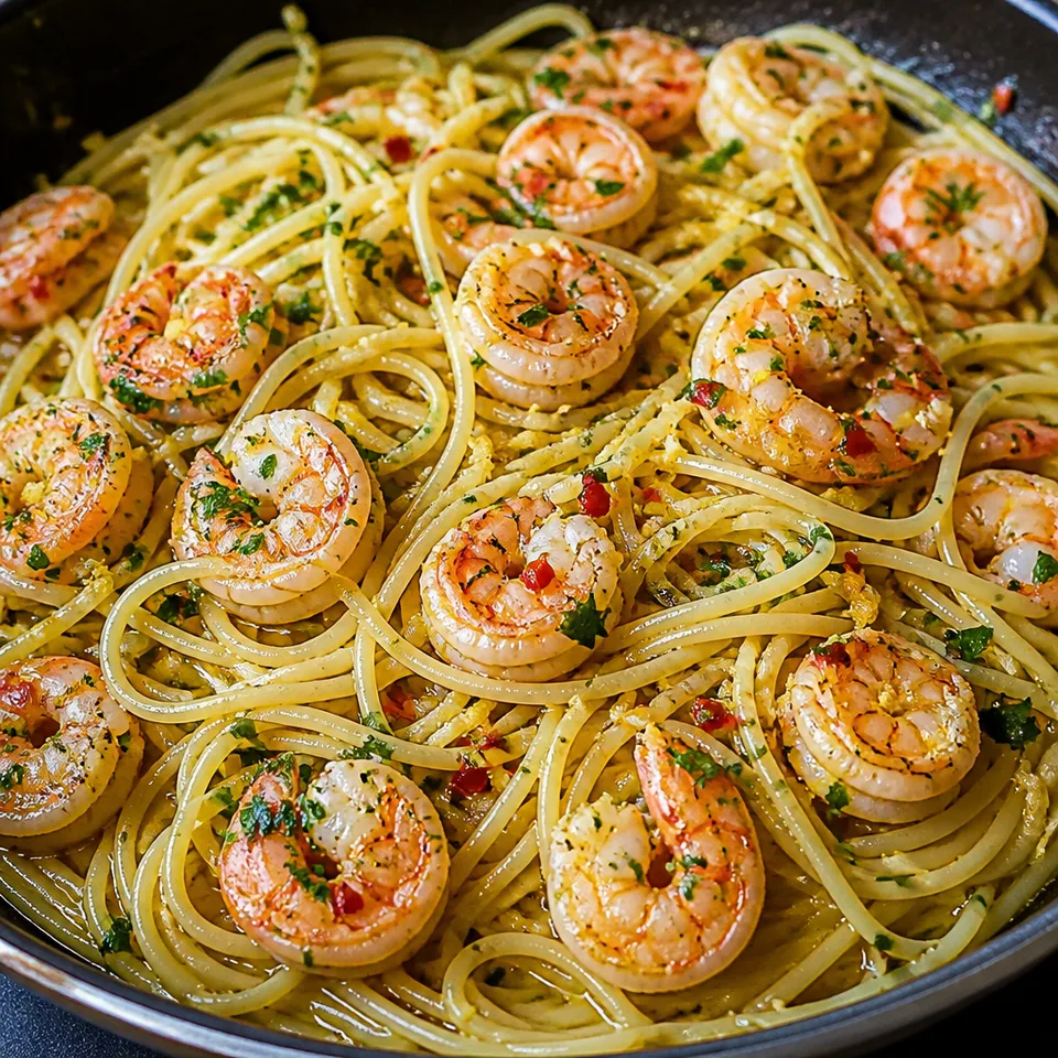 Easy lemon shrimp spaghetti — serving inspiration