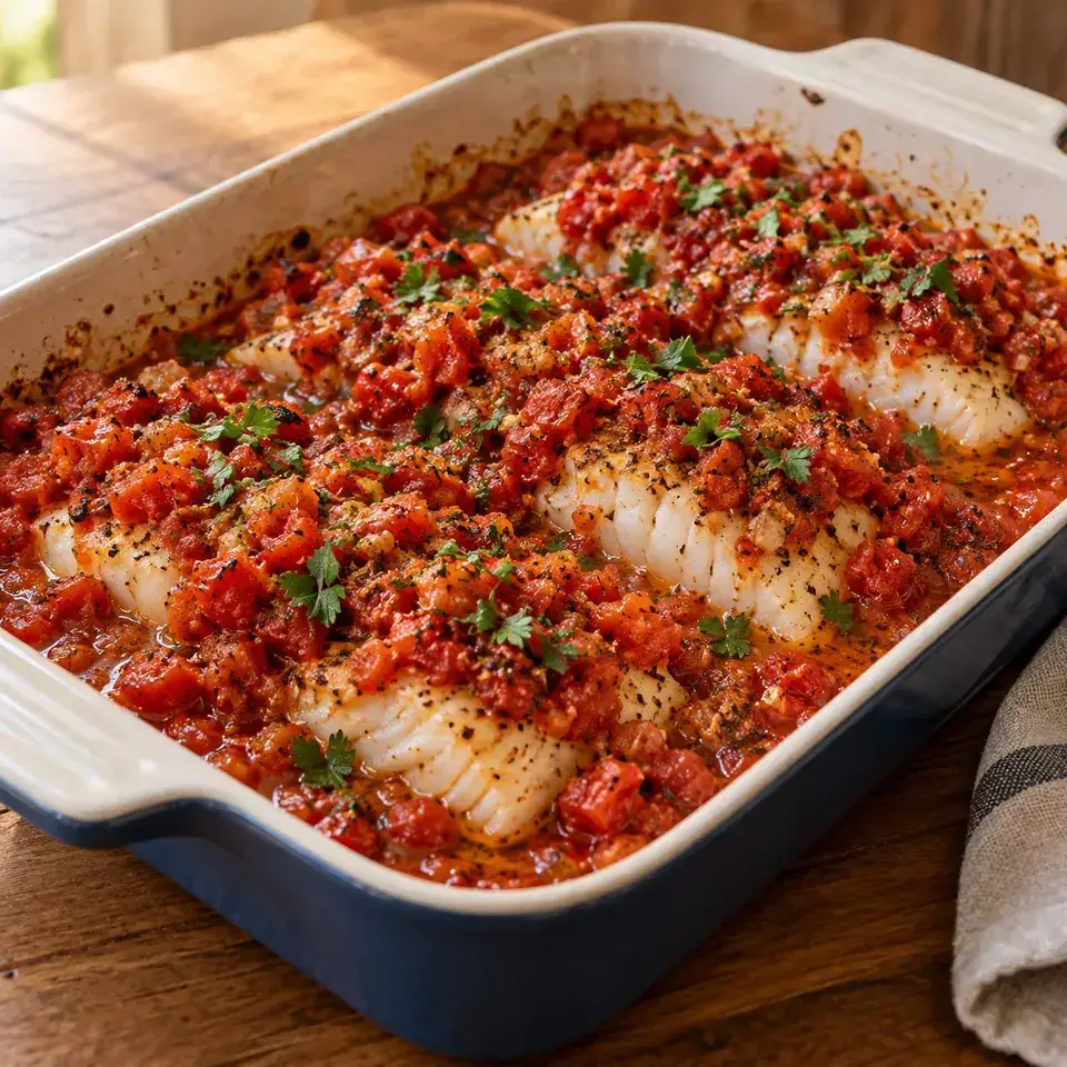 Easy Oven Baked Fish with Tomatoes — serving inspiration