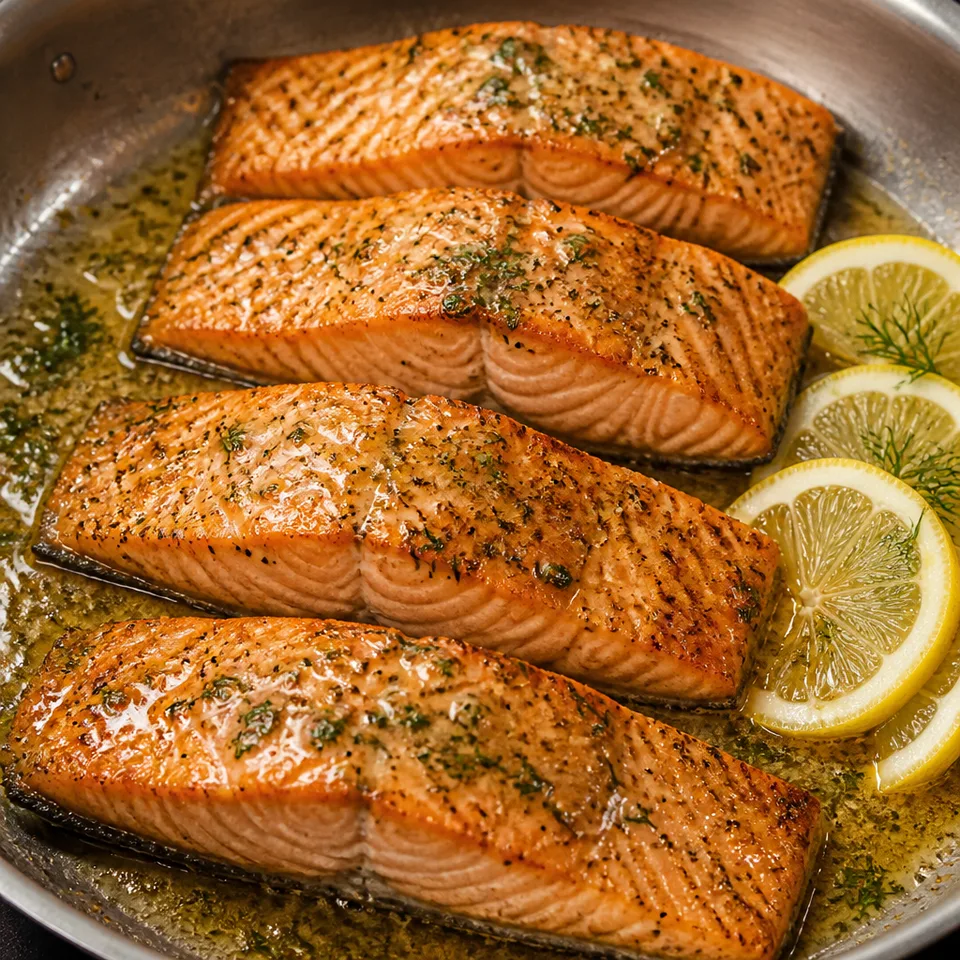 Easy Pan Fried Salmon with Lemon Dill Butter — serving inspiration