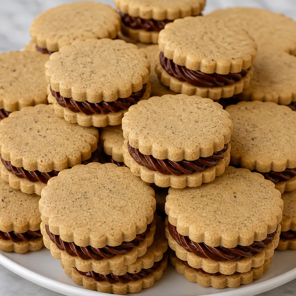 Espresso Shortbread Sandwich Cookies — serving inspiration