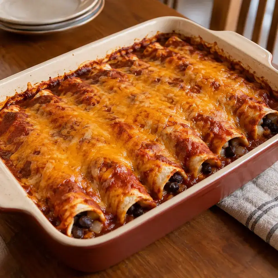 Bean and cheese enchiladas — serving inspiration