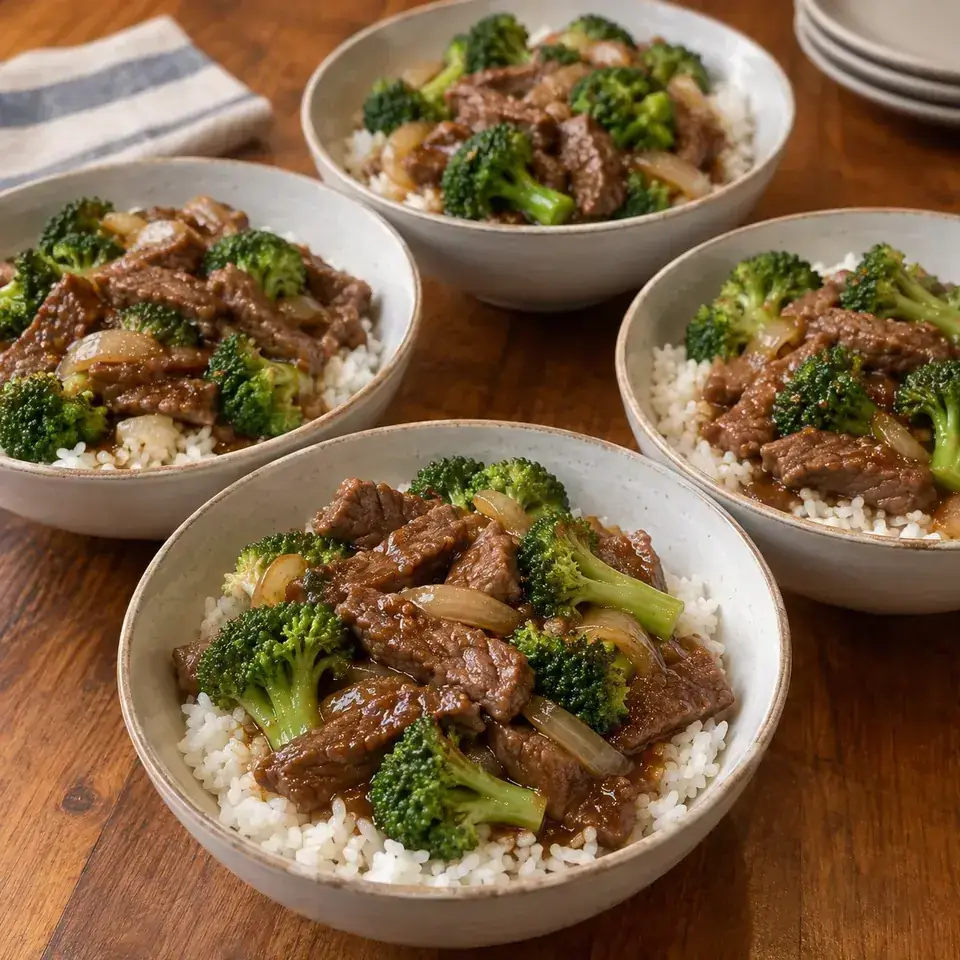 Beef and broccoli bowls — serving inspiration