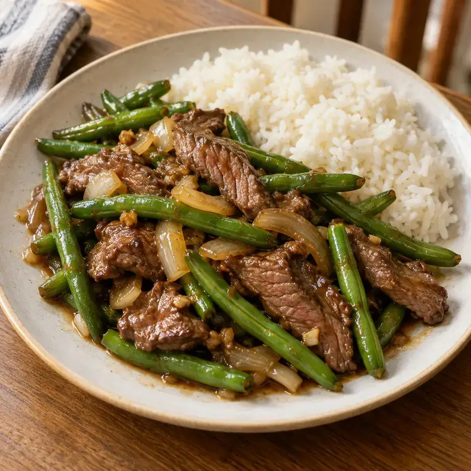 Beef teriyaki green beans — serving inspiration