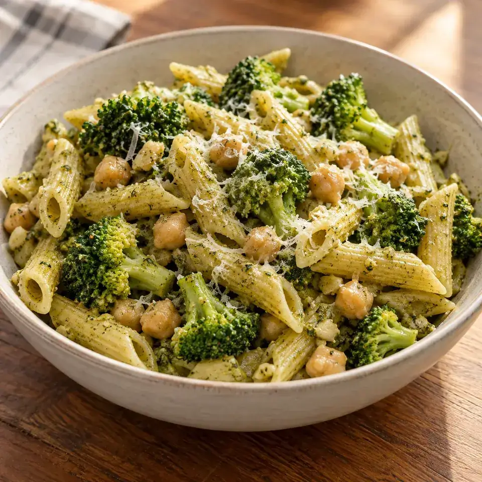 Broccoli chickpea penne — serving inspiration