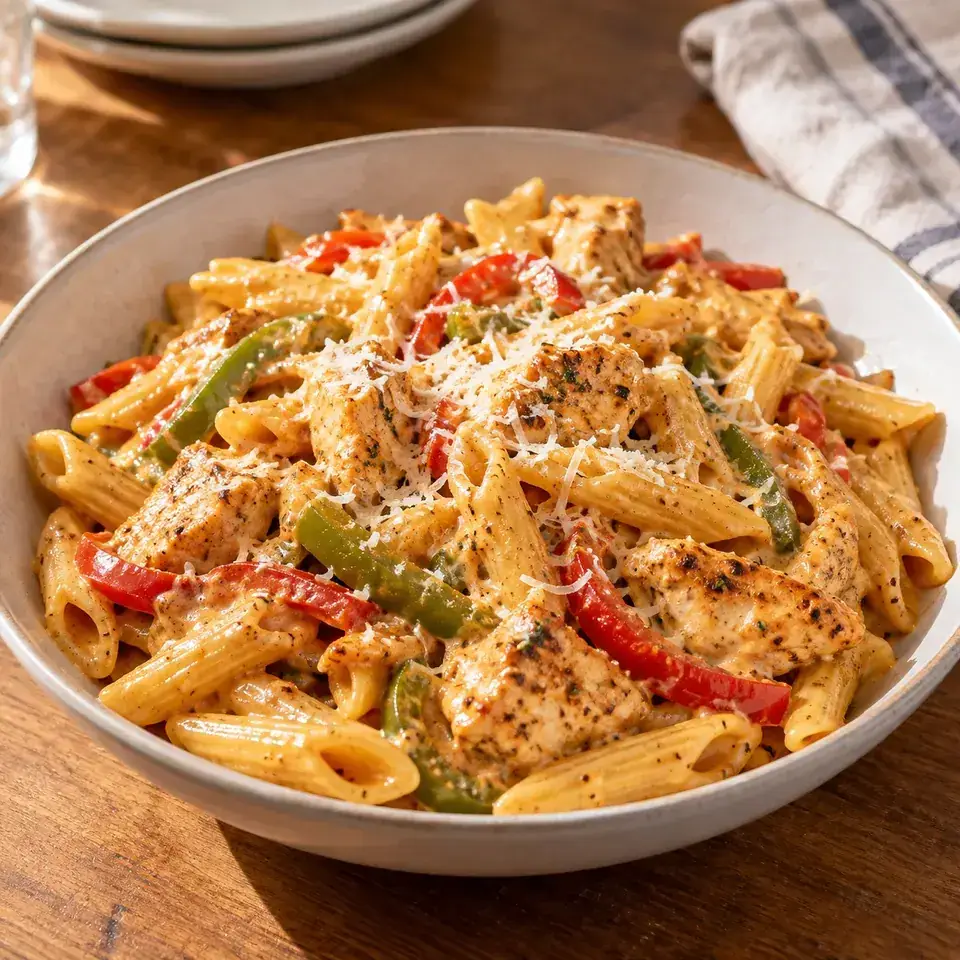 Cajun chicken penne — serving inspiration