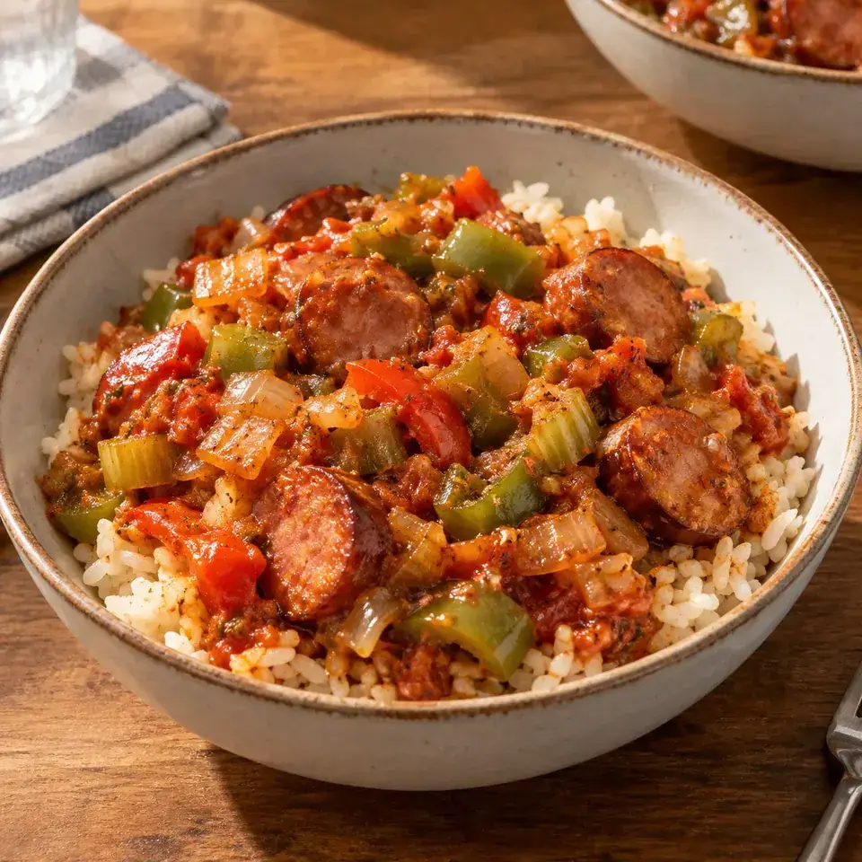 Cajun sausage rice bowls — serving inspiration