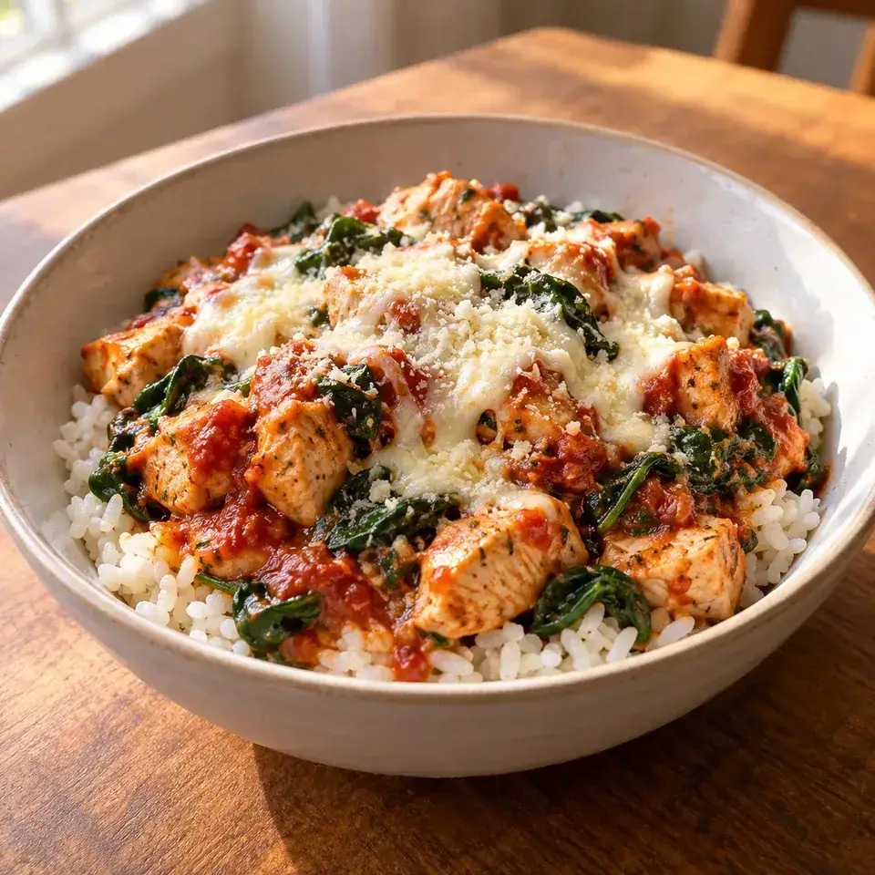 Chicken parmesan rice bowls — serving inspiration