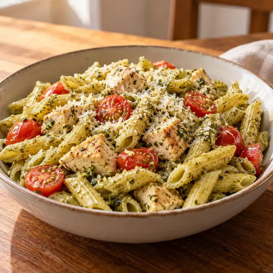 Chicken pesto penne — serving inspiration