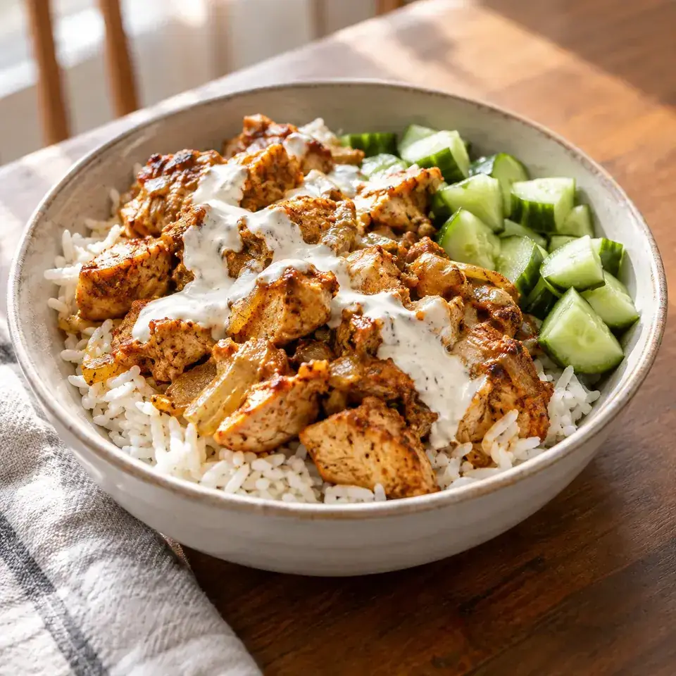 Chicken shawarma bowls — serving inspiration