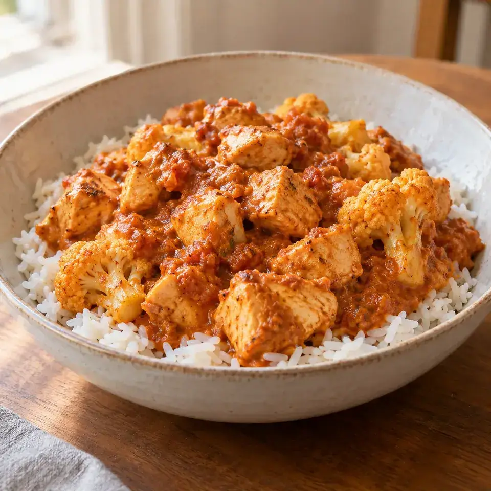 Chicken tikka-style bowls — serving inspiration