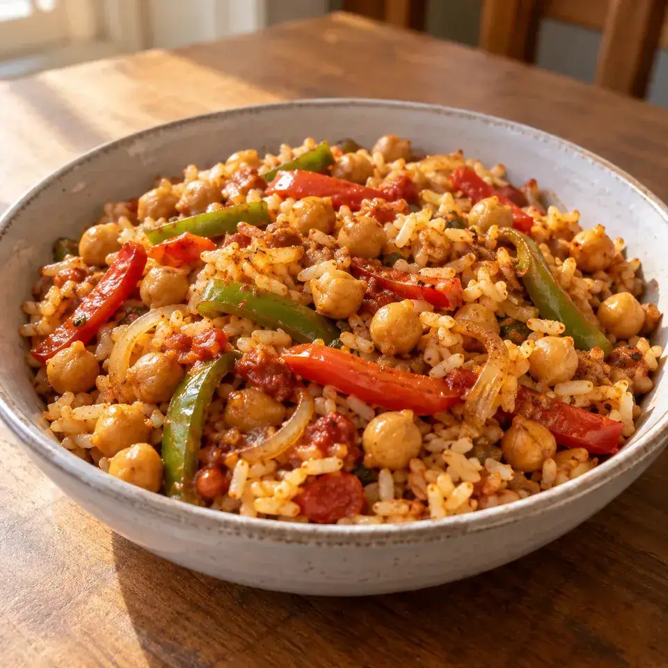Chickpea fajita rice — serving inspiration