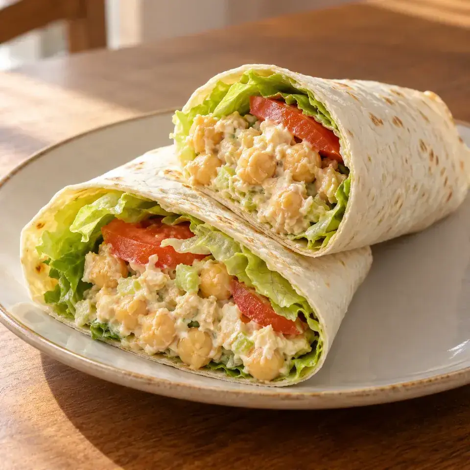 Chickpea salad wraps — serving inspiration