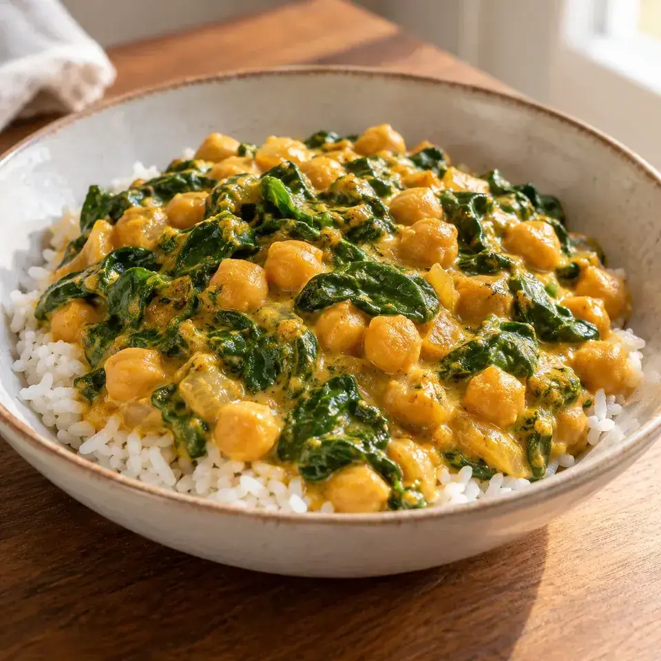 Chickpea spinach curry — serving inspiration