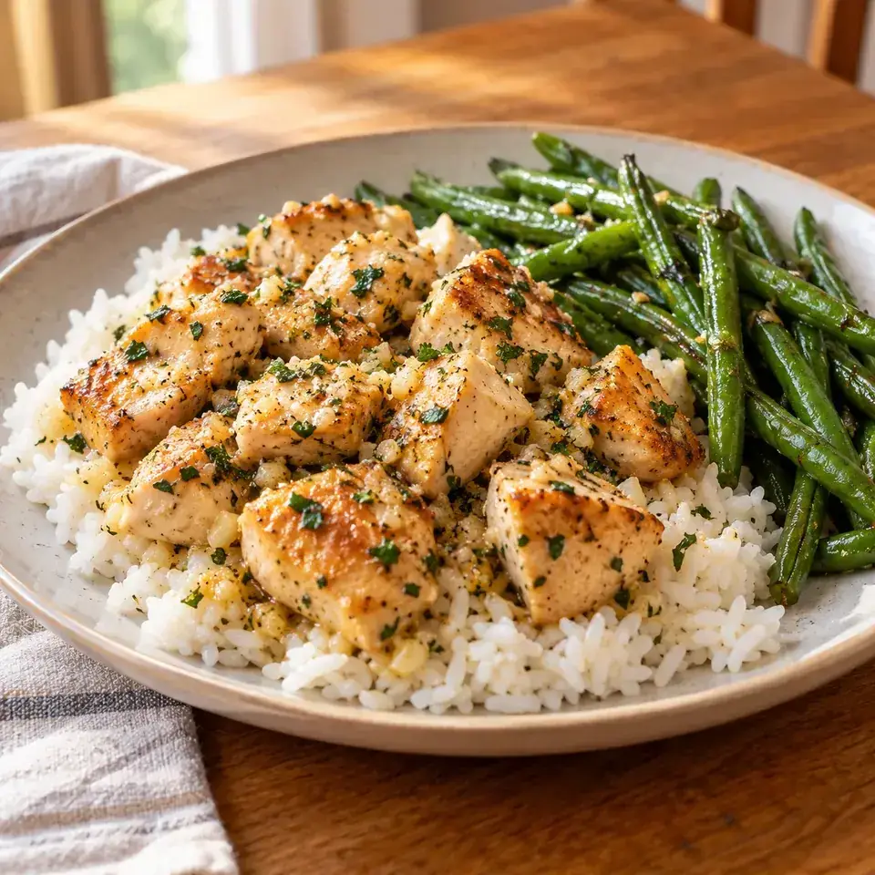 Garlic butter chicken bites — serving inspiration