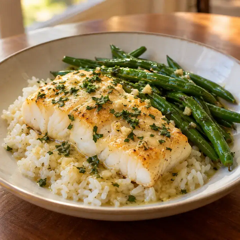 Garlic butter cod — serving inspiration