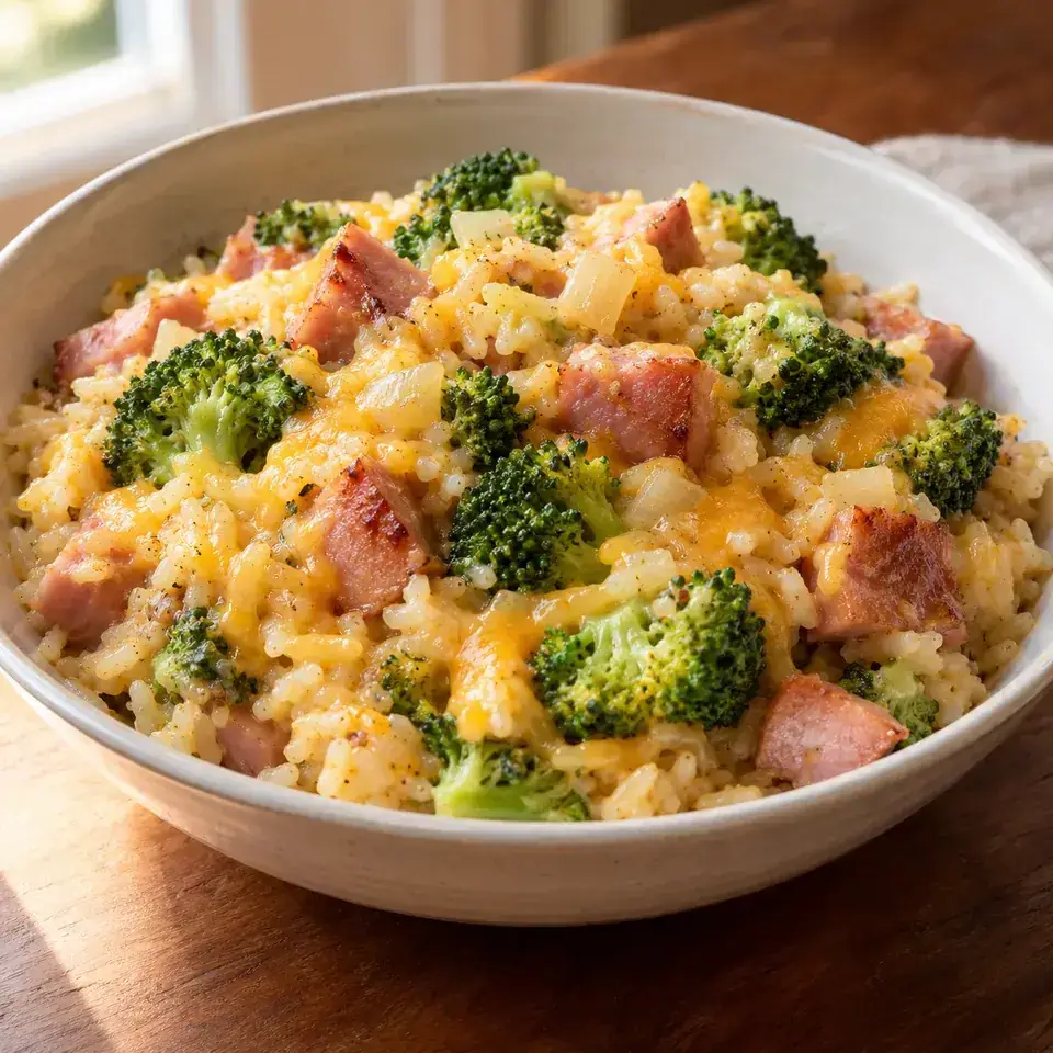 Ham broccoli cheese rice — serving inspiration