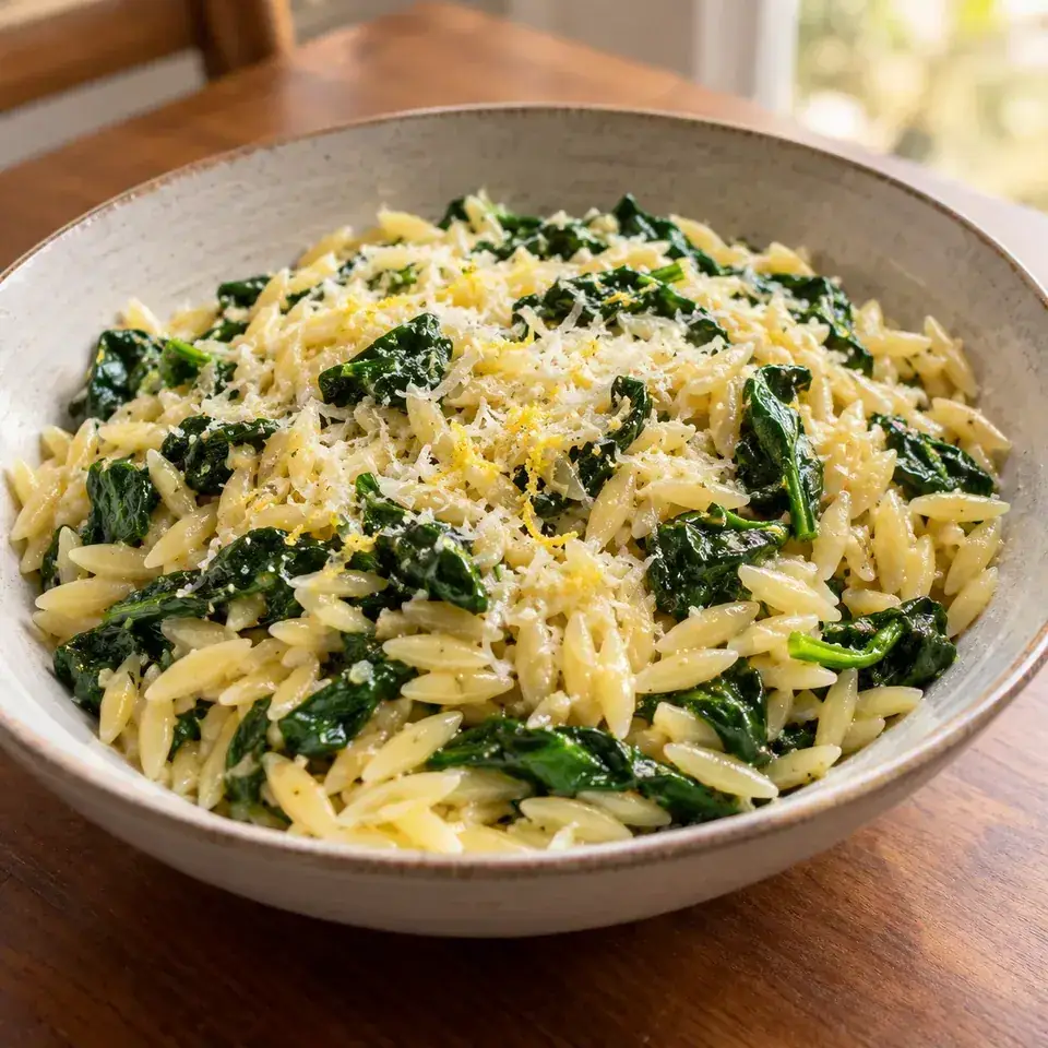 Lemon spinach orzo — serving inspiration