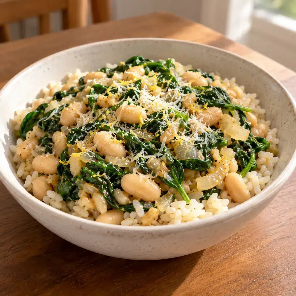Lemon white bean spinach bowls — serving inspiration