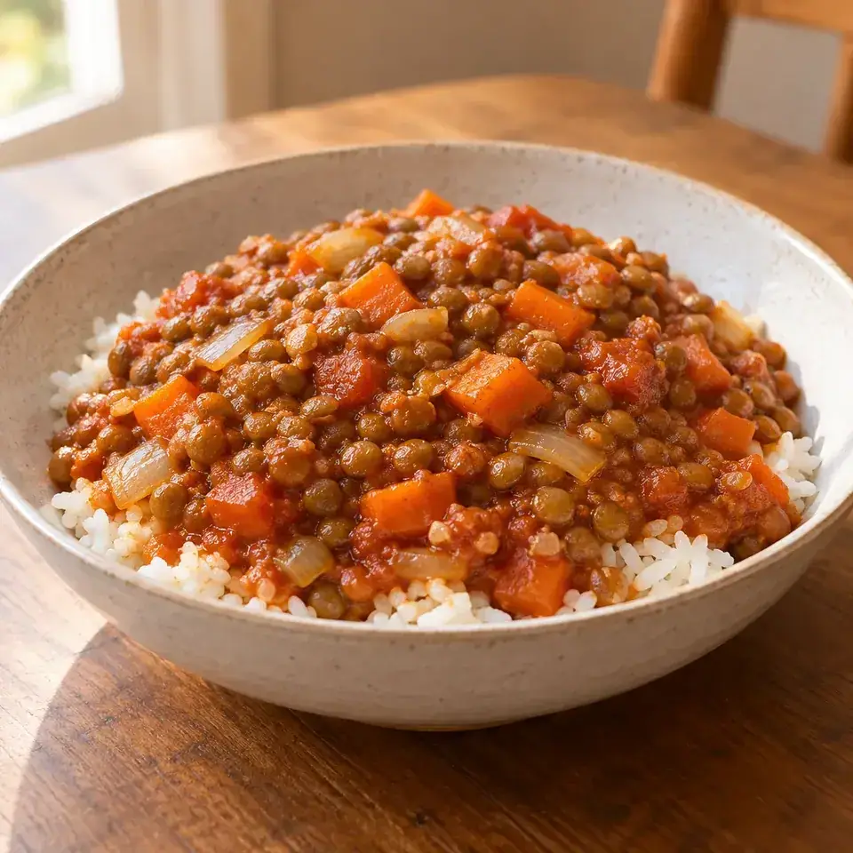 Lentil tomato rice — serving inspiration