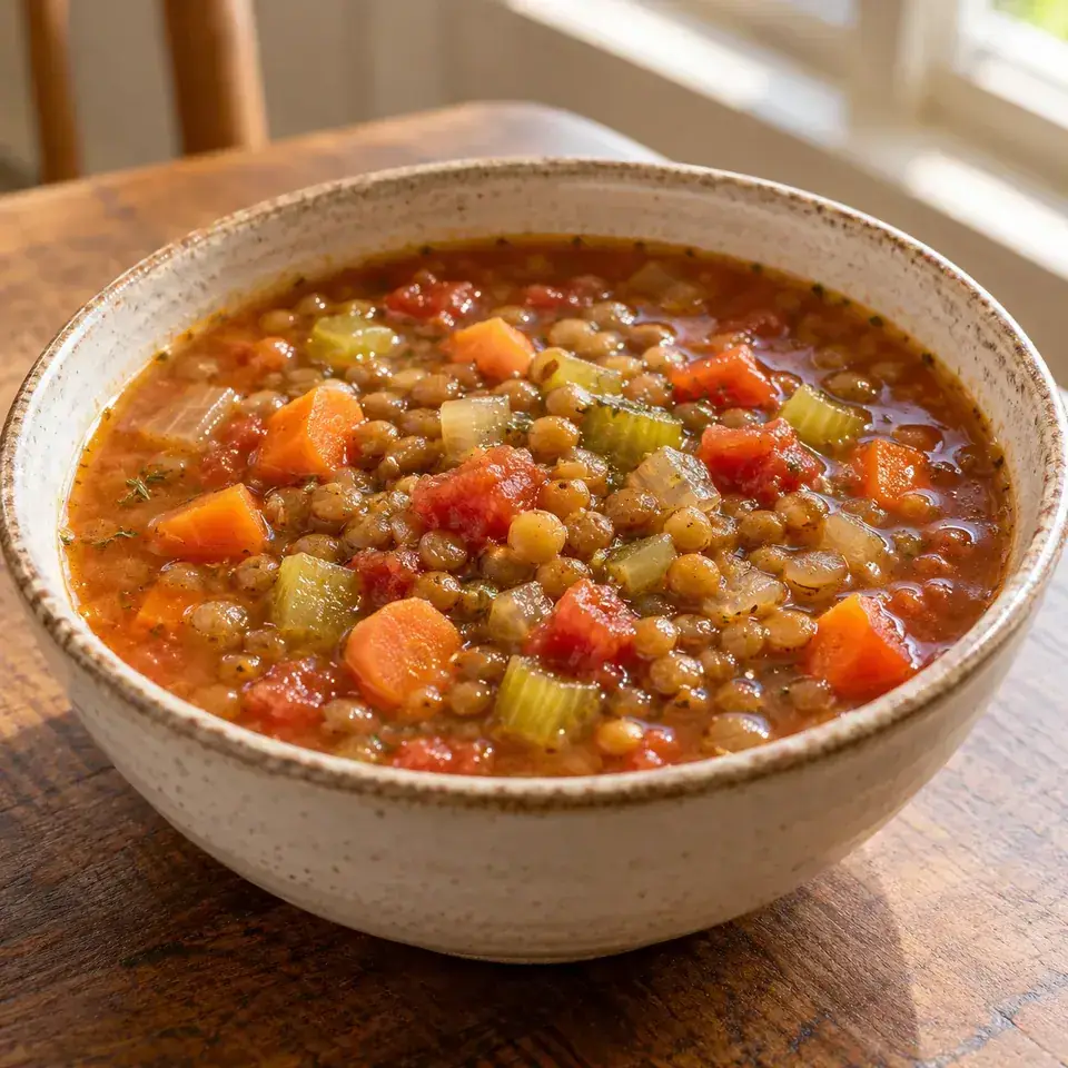 Lentil vegetable soup — serving inspiration