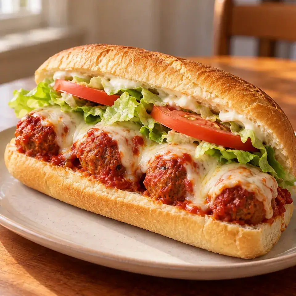 Meatball mozzarella subs — serving inspiration