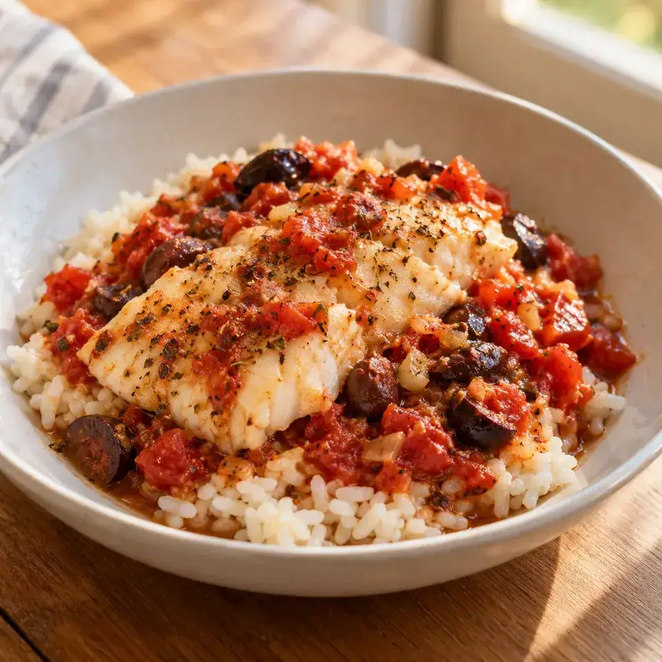 Mediterranean baked cod — serving inspiration