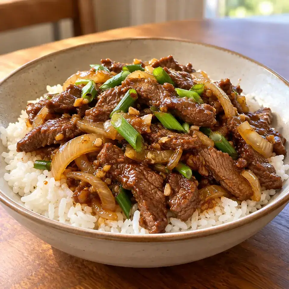 Mongolian-style beef — serving inspiration