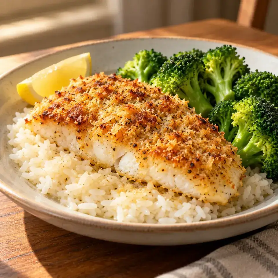 Parmesan crusted tilapia — serving inspiration