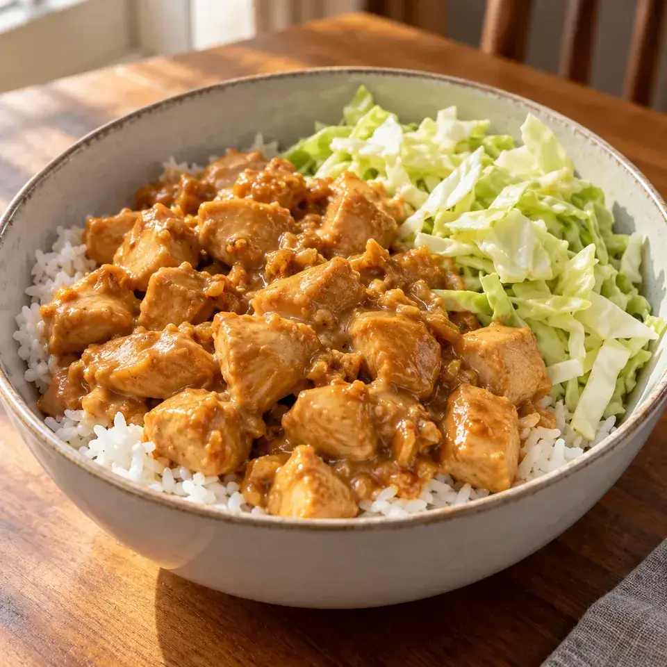 Peanut chicken bowls — serving inspiration