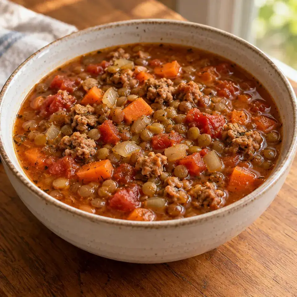 Sausage lentil soup — serving inspiration