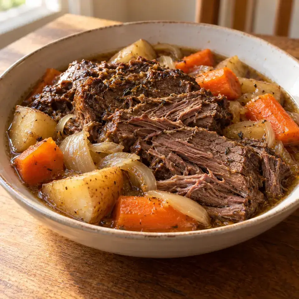 Slow cooker beef pot roast — serving inspiration