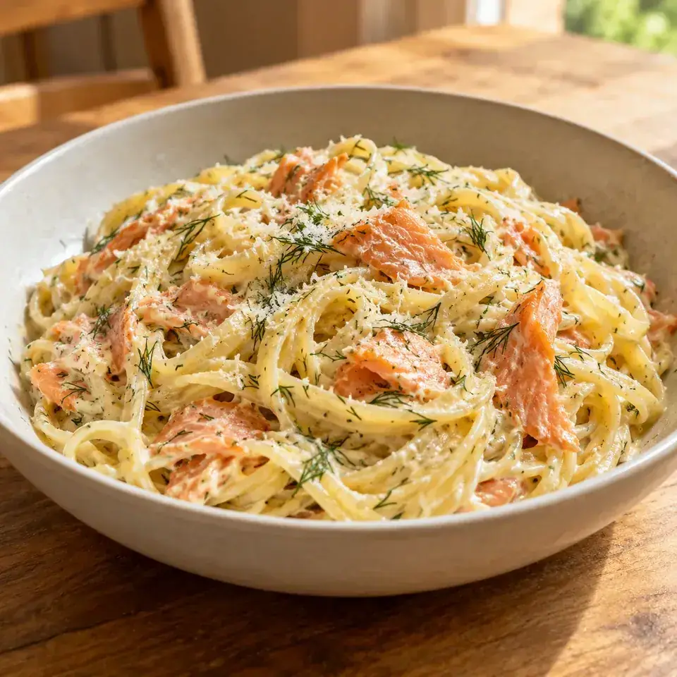Smoked salmon dill pasta — serving inspiration