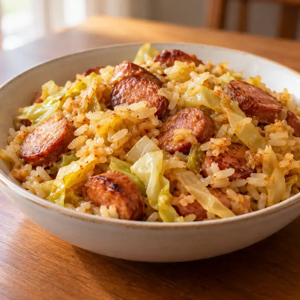 Smoked sausage cabbage bowls — serving inspiration