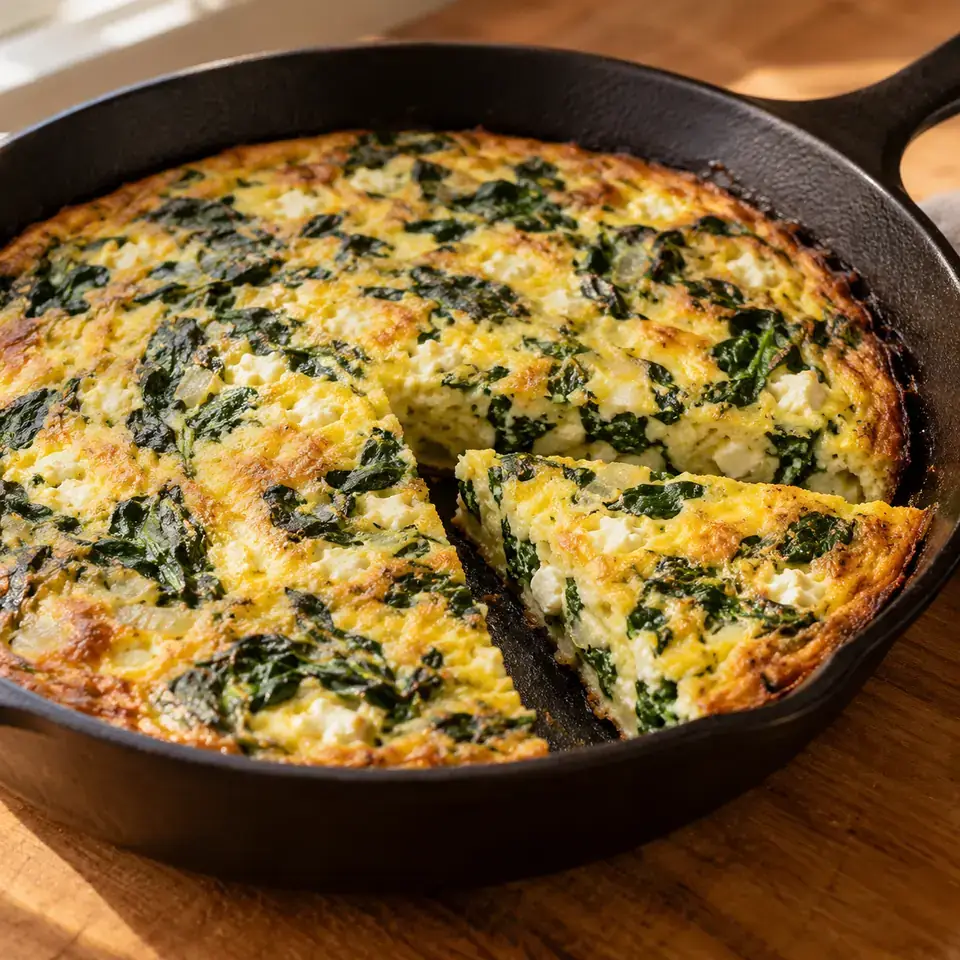 Spinach feta frittata — serving inspiration