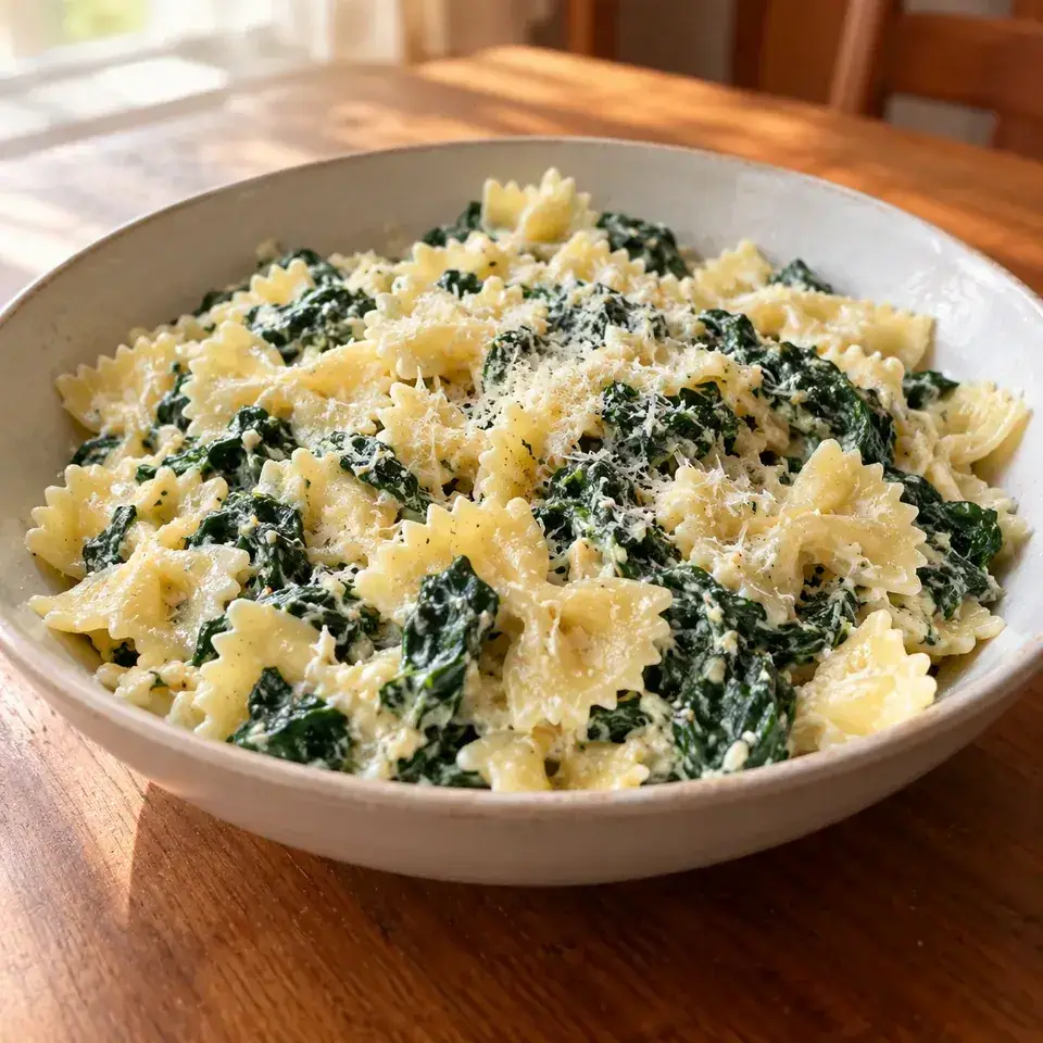 Spinach ricotta farfalle — serving inspiration
