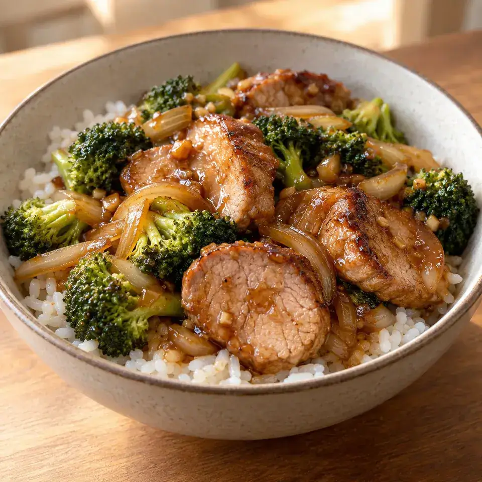 Teriyaki pork bowls — serving inspiration