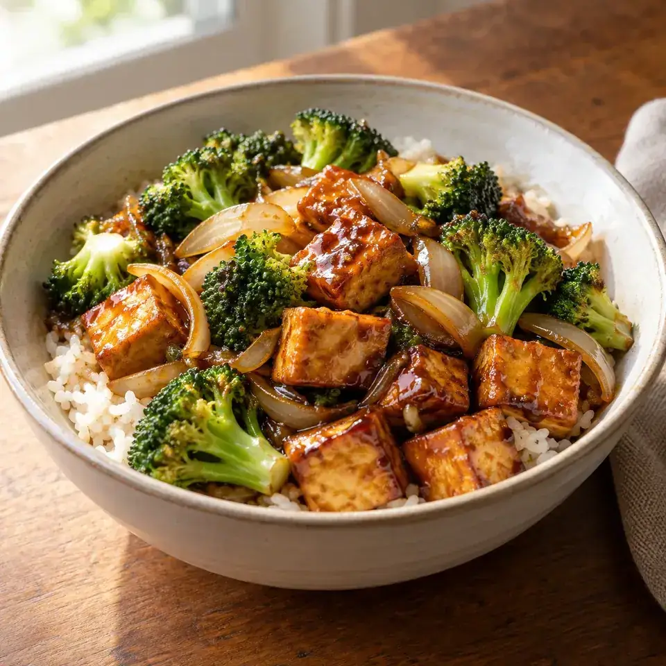 Teriyaki tofu bowls — serving inspiration