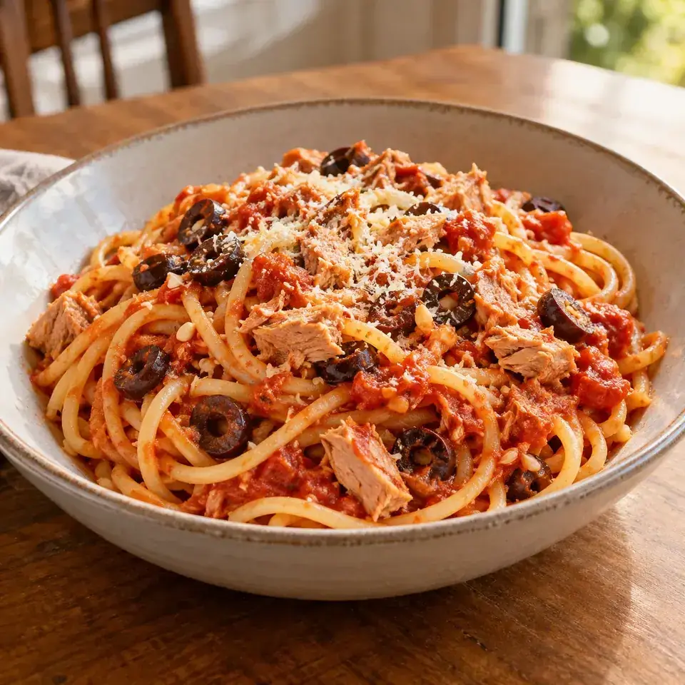Tuna tomato pasta — serving inspiration