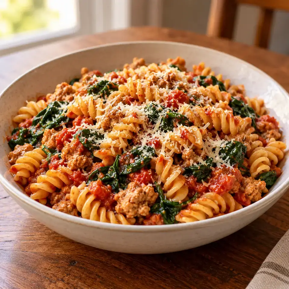 Turkey marinara rotini — serving inspiration