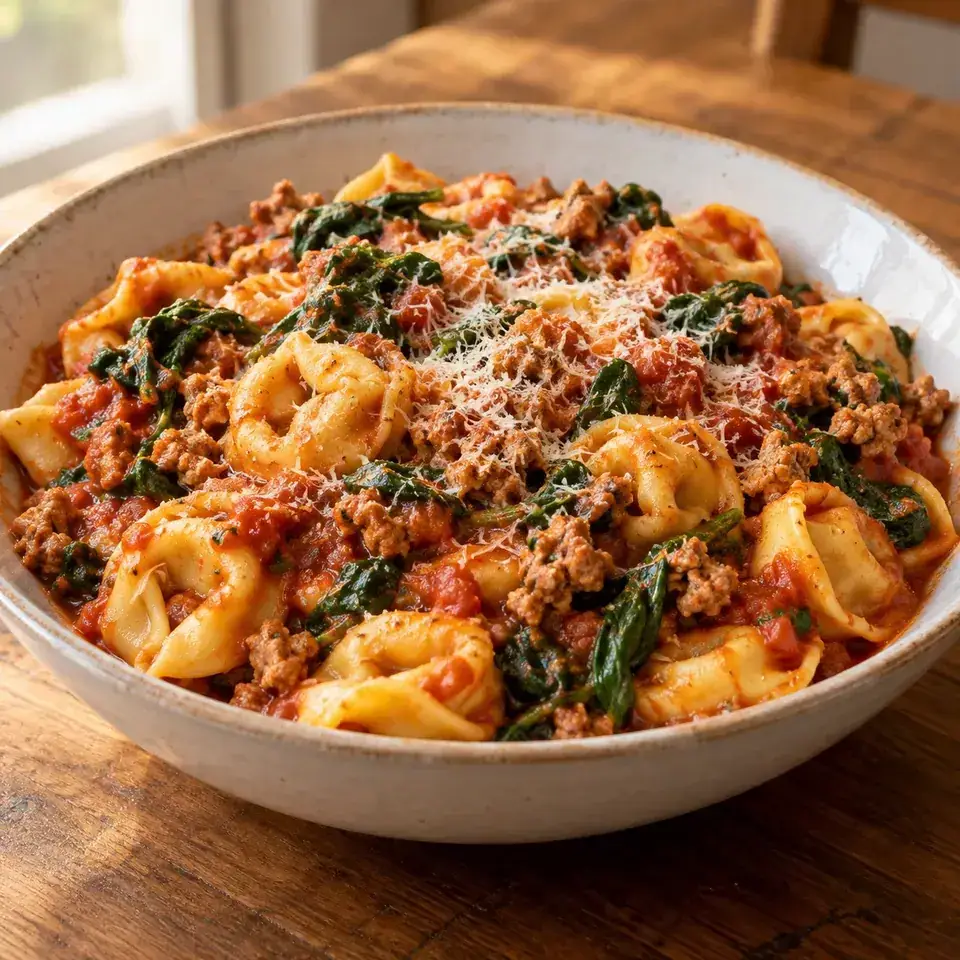 Turkey spinach tortellini — serving inspiration