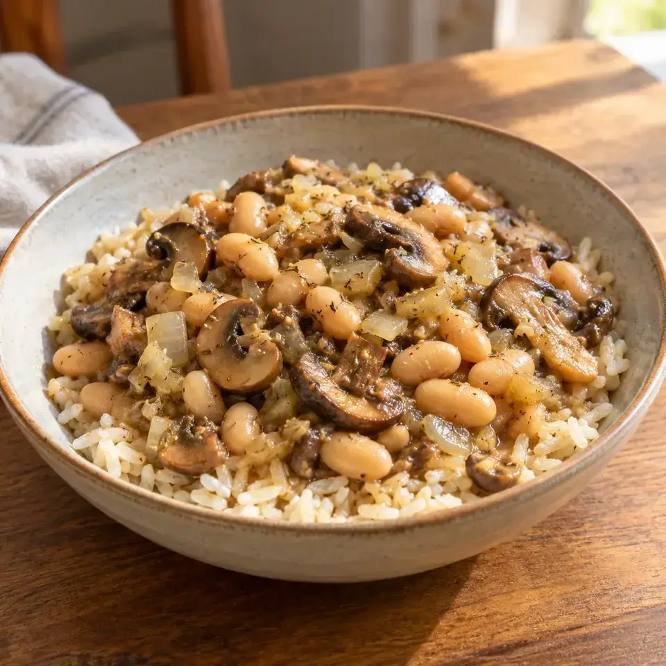 White bean mushroom skillet — serving inspiration
