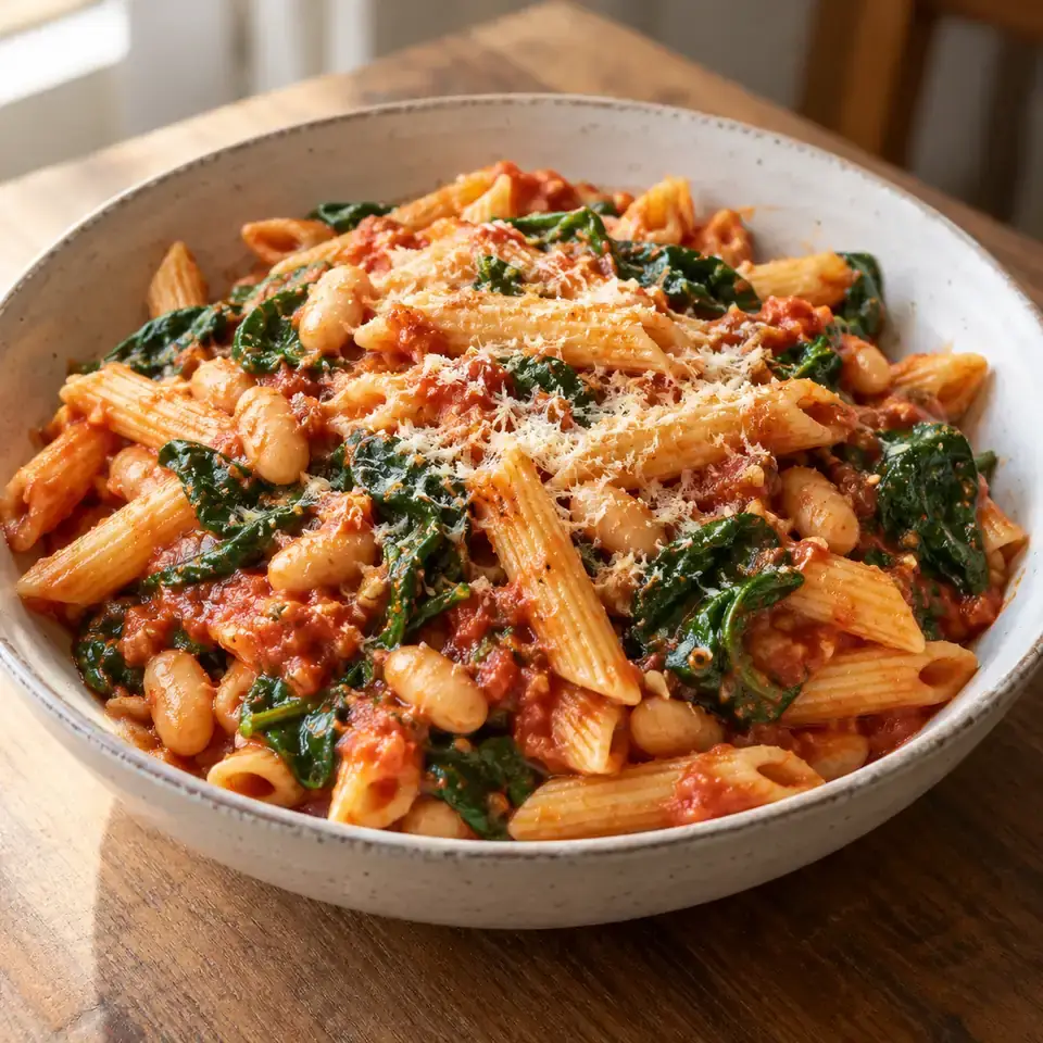 White bean tomato pasta — serving inspiration