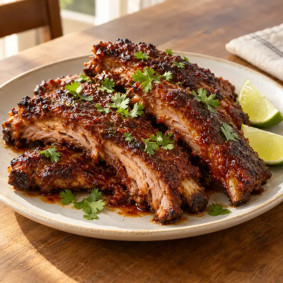 Fall Apart Oven Baked Ribs with Chipotle BBQ Sauce — serving inspiration