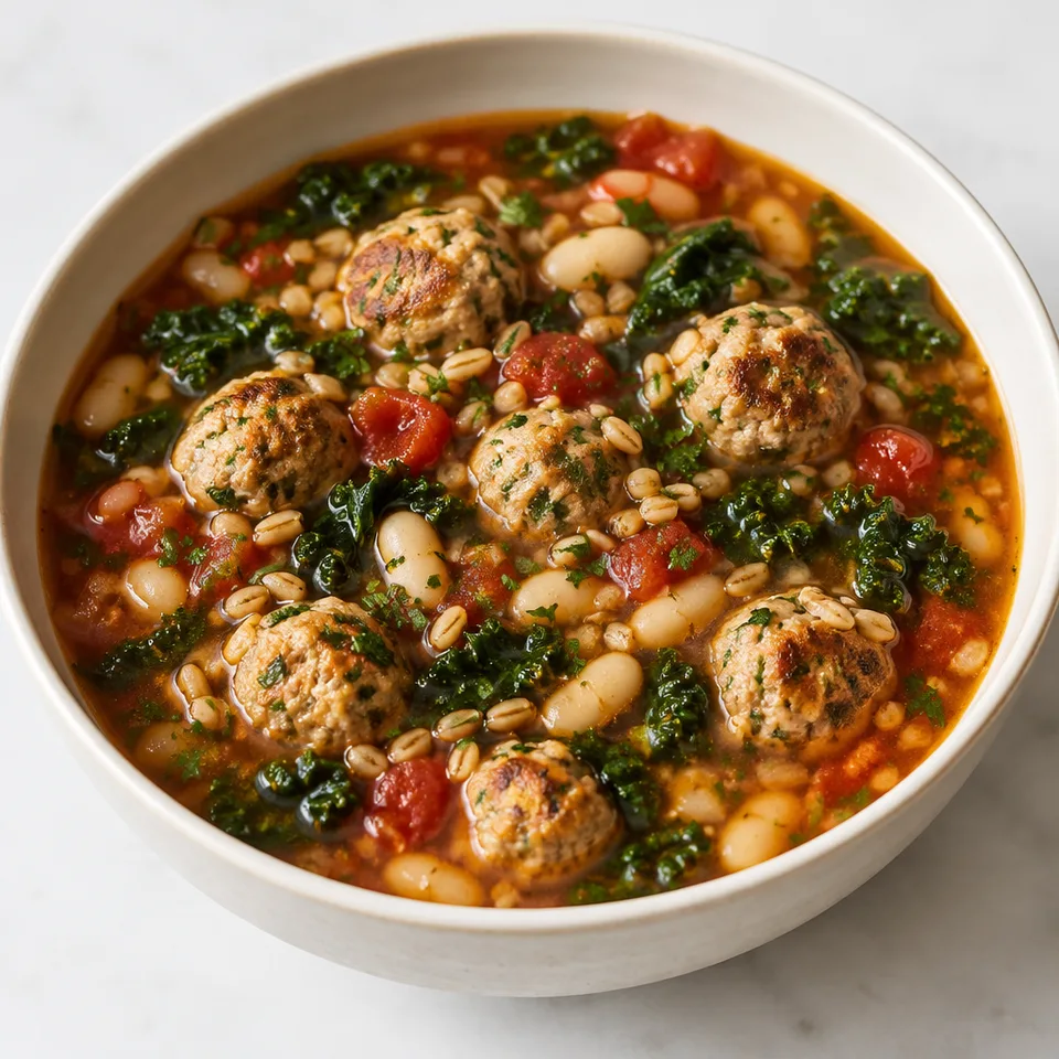 Farro Soup with Meatballs — serving inspiration