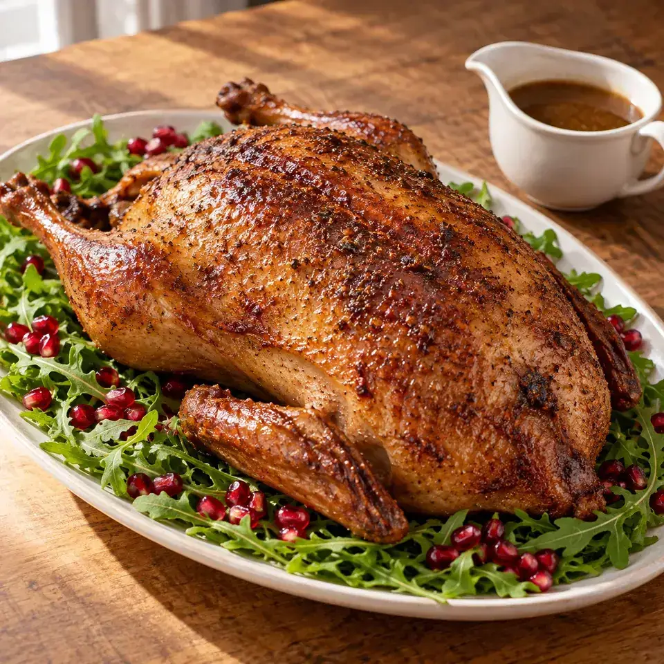Festive Christmas Roast Duck with Apple Cider Drizzle — serving inspiration