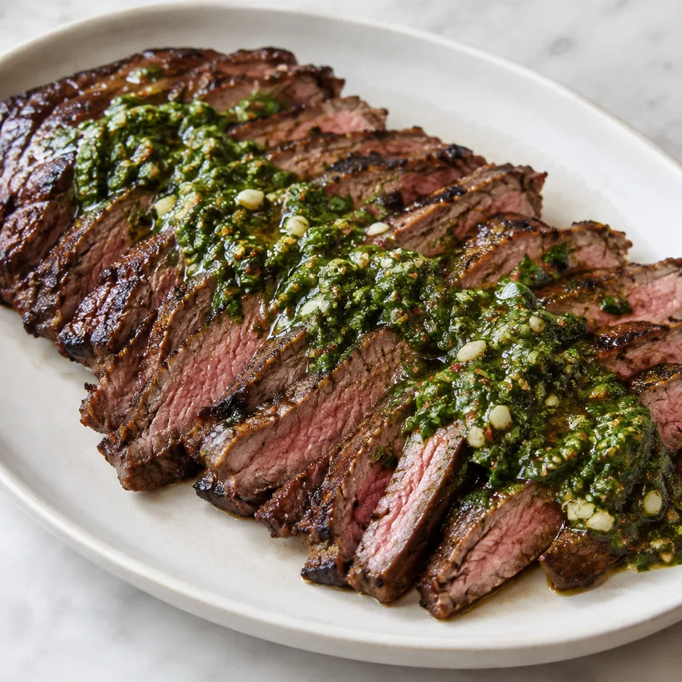 Flank Steak with Chimichurri Sauce — serving inspiration