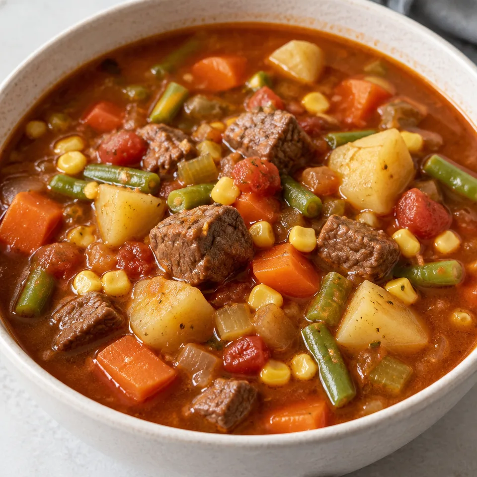 Flavorful Vegetable Beef Soup — serving inspiration