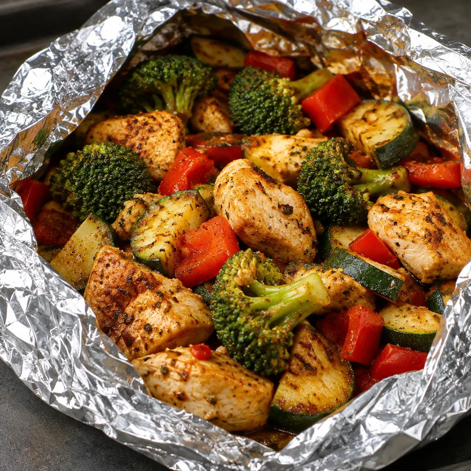 Foil Pack Cajun Chicken and Veggies — serving inspiration