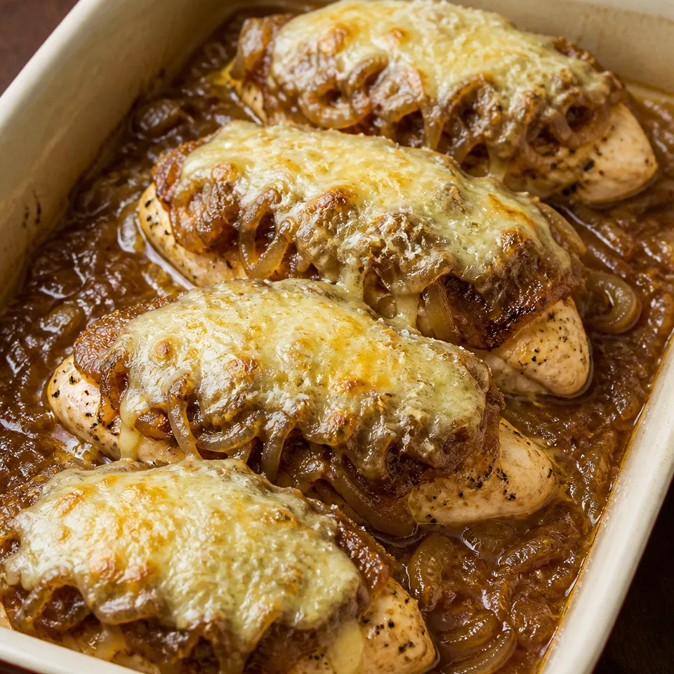 French Onion Baked Chicken — serving inspiration