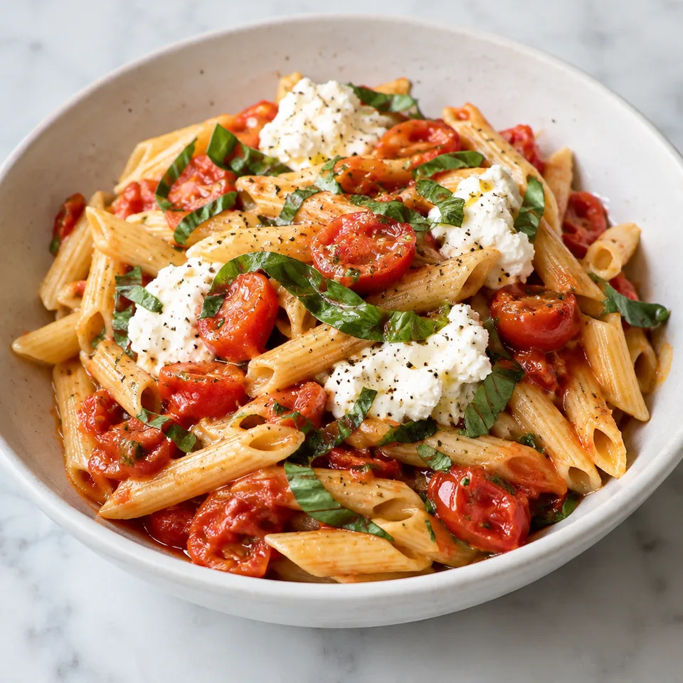 Fresh Tomato Basil Pasta with Ricotta — serving inspiration